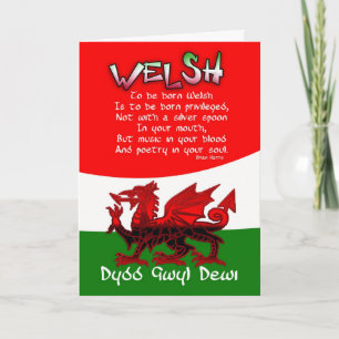 Cartão St. David's Day Card with poetry by Bryan Harris