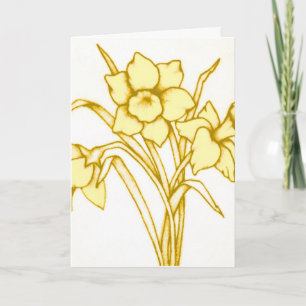 Cartão St David's Day Daffodil Card Yellow