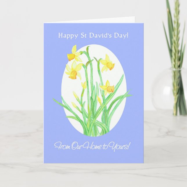 Cartão St David's Day Daffodils, From Our Home to Yours (Frente)