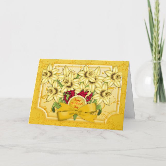 Cartão St.David's Day Greeting Card With Daffodils (Frente)