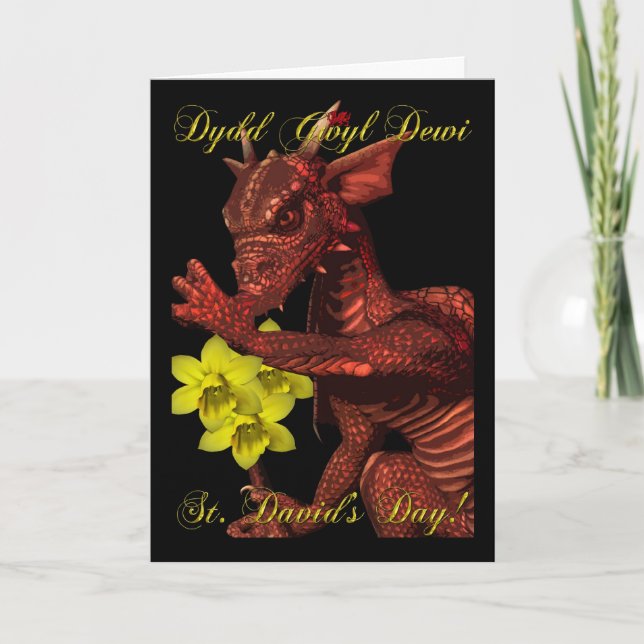 Cartão St Davids Day red Dragon Dydd Gwyl Dewi (Frente)