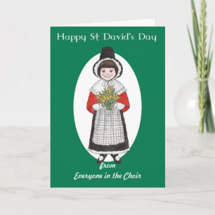 Cartão St David's Day, Welsh Costume, Card to Personalize