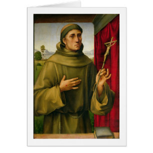 Cartão St Francis de Assissi, c.1490 (tempera no painel)