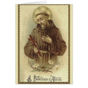 Cartão St Francis do santo padroeiro de Assisi dos