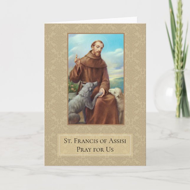 Cartão St. Francis of Assisi Greeting Card w/prayer (Frente)