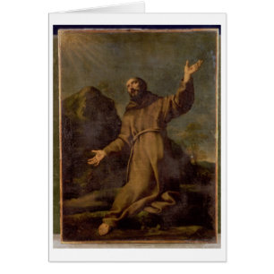 Cartão St Francis que recebe os Stigmata