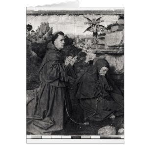 Cartão St Francis que recebe os Stigmata, c.1427