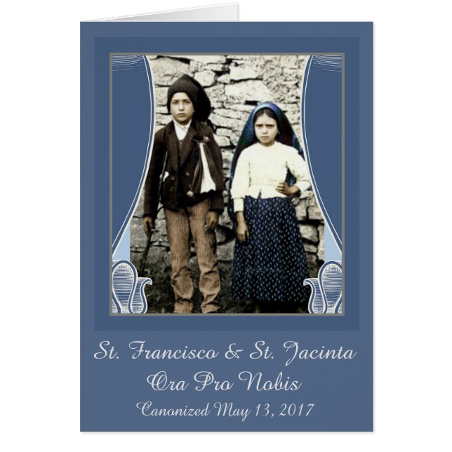 Cartão St. Francisco & St. Jacinta canonizada (Frente)