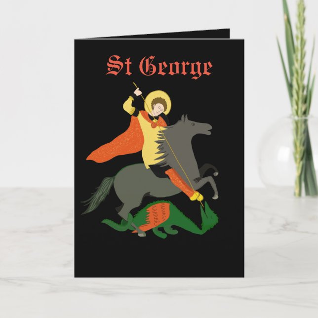 Cartão St George and the Dragon editable (Frente)