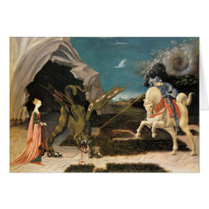 Cartão St George, dragão e princesa