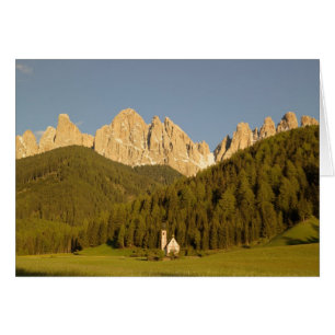 Cartão St Giovanni, Val di Funes, Dolomitas, Itália