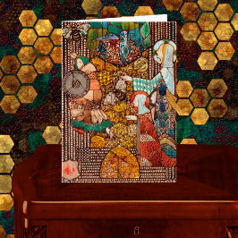 Cartão St Gobnait Afasta Ladrão de Gado com Abelhas