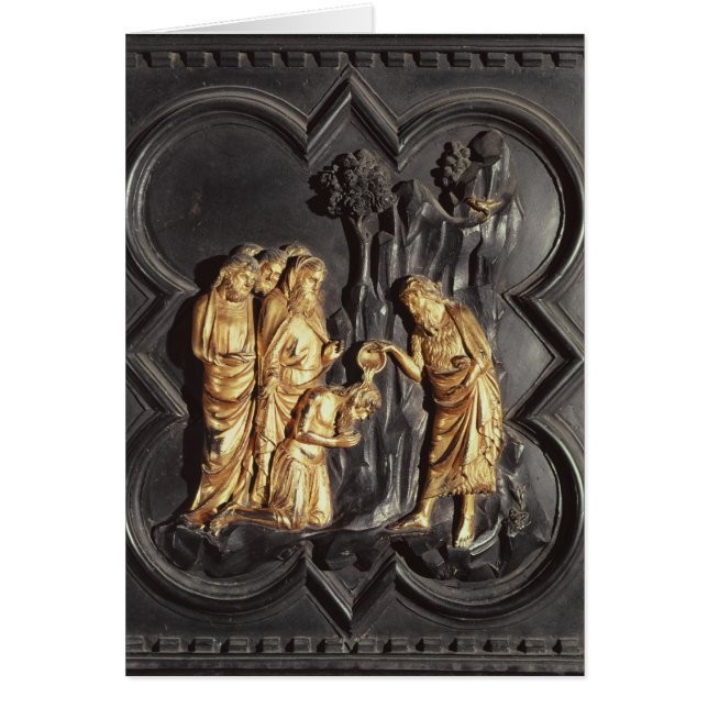 Cartão St John o baptista que baptiza no rio (Frente)