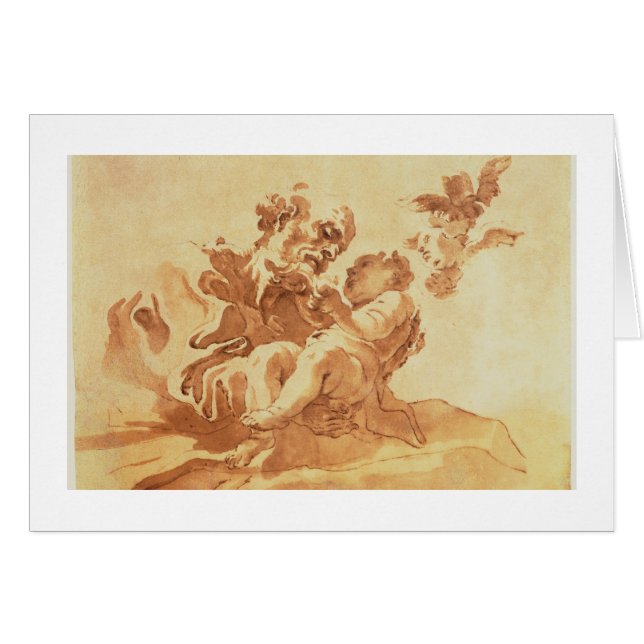 Cartão St Joseph adorador a criança do cristo (caneta, (Frente Horizontal)