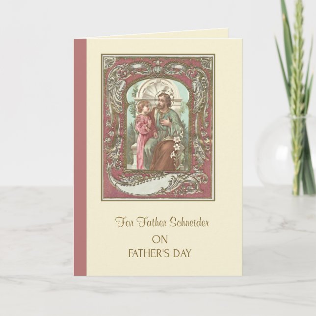 Cartão St. Joseph Child Jesus Father's Day Religious Card (Frente)