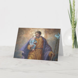 Cartão St. Joseph Menino Jesus Cruz Lírio