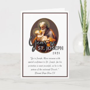 Cartão St. Joseph's Day Feast Jesus Religious Prayer Card