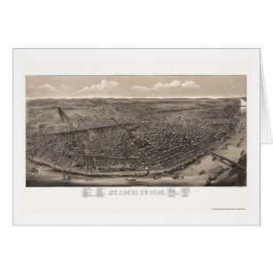 Cartão St Louis, mapa panorâmico do MO - 1895