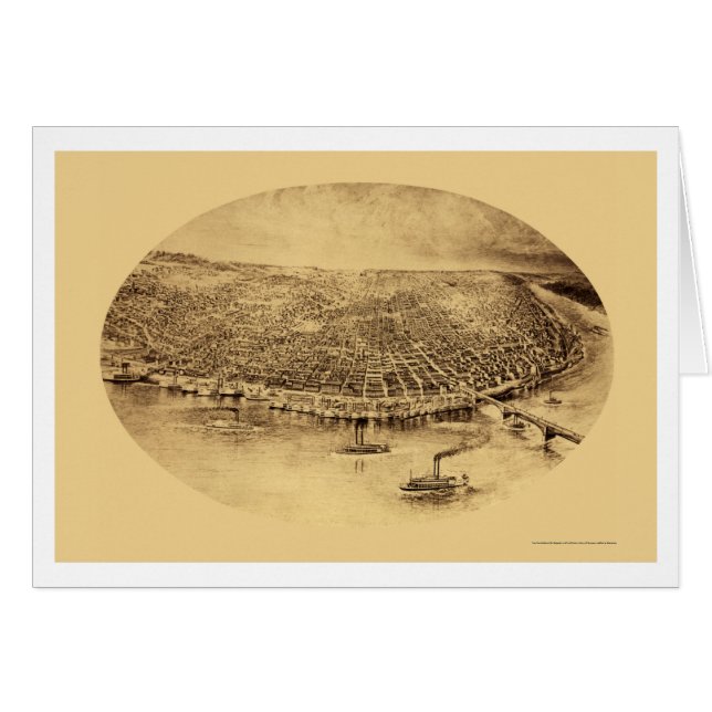 Cartão St Louis, mapa panorâmico do MO - 1897 (Frente Horizontal)
