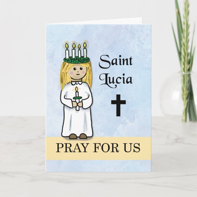 Cartão St. Lucia Catholic Saint Lucy Pray For Us (Frente)