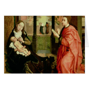Cartão St Luke que tira um retrato do Virgin
