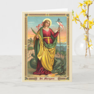 Cartão St. Margaret com Dragão e Estandarte da Ressurreiç
