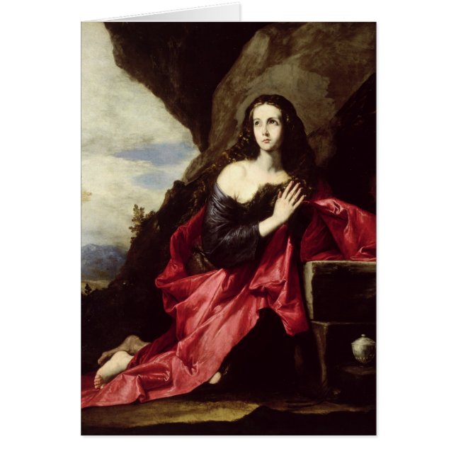 Cartão St Mary Magdalene ou St. Thais no deserto (Frente)