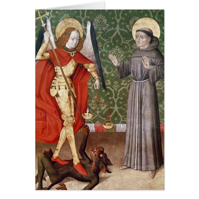 Cartão St Michael e St Francis de Assisi, c.1480 (Frente)