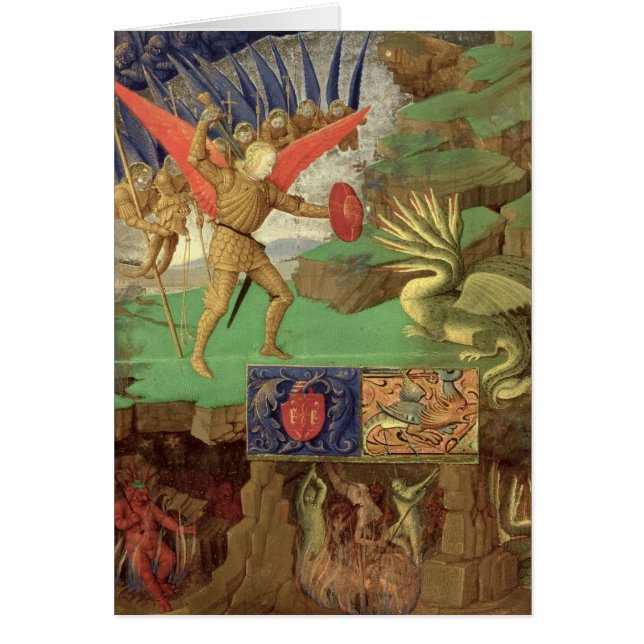 Cartão St Michael que massacra o dragão (Frente)