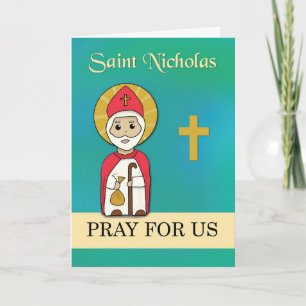 Cartão St. Nicholas Pray for Us Simple Catholic Saint