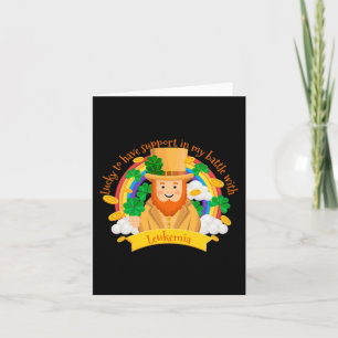 Cartão St Patriches Quatro Folhas Leprechaun Leucemia A
