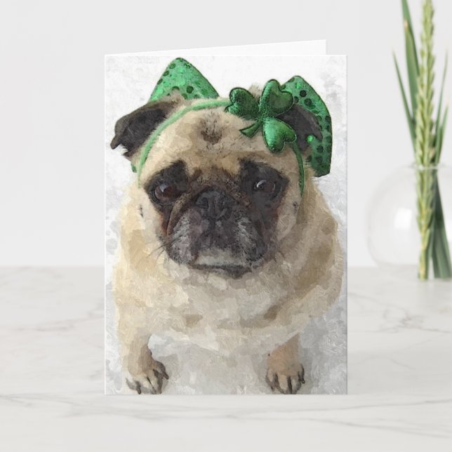 Cartão St Patrick Pug (Frente)