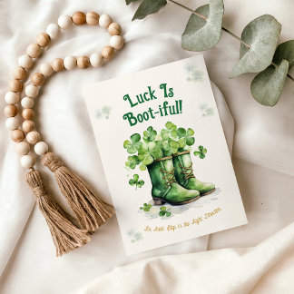 Cartão St. Patrick’s Day Boots Luck Funny Greeting Card