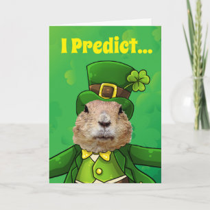 Cartão St. Patrick’s Day Groundhog Party Animal