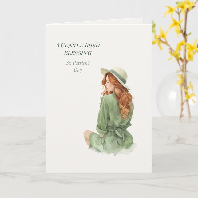 Cartão St. Patrick’s Day Irish Luck Poetic Greeting Card (Flor Amarela)
