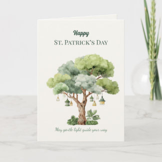 Cartão St. Patrick’s Day Irish Tree Lantern Card