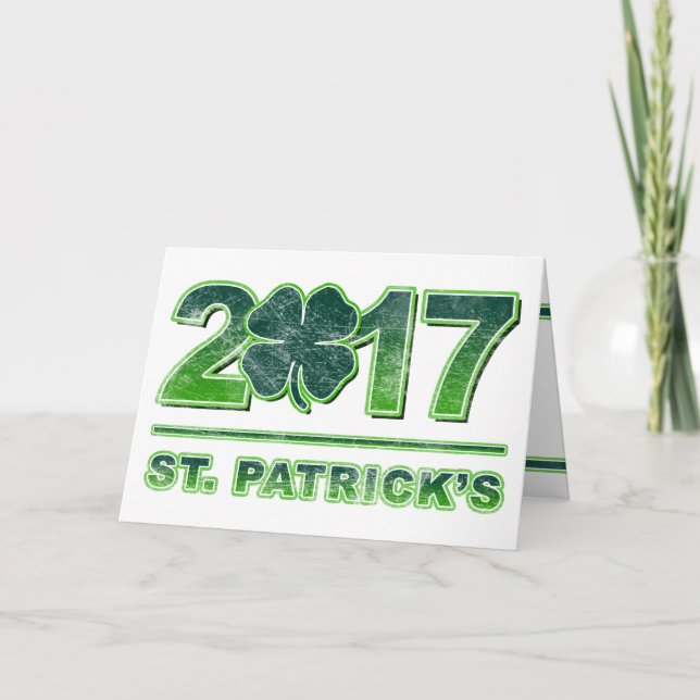 Cartão St. Patrick’s Day Shamrock 2017 Greeting Card (Frente)
