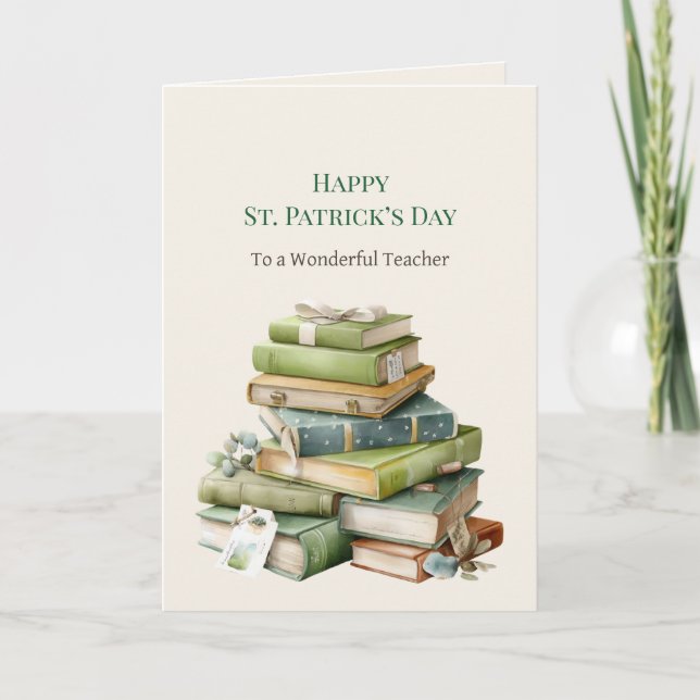 Cartão St. Patrick’s Day Teacher Greeting Card (Frente)