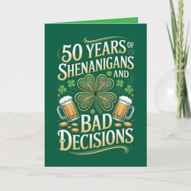 Cartão  St. Patrick's Day  50th Birthday Card (Frente)