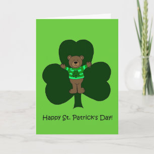 Cartão St. Patrick's day bear in green