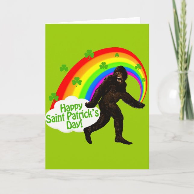Cartão St. Patrick's Day Bigfoot (Frente)