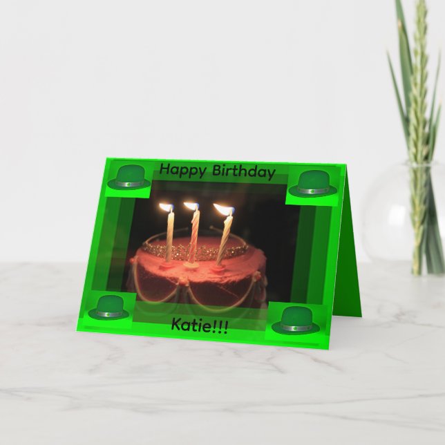 Cartão ST Patrick's Day  Birthday Cake Card (Frente)