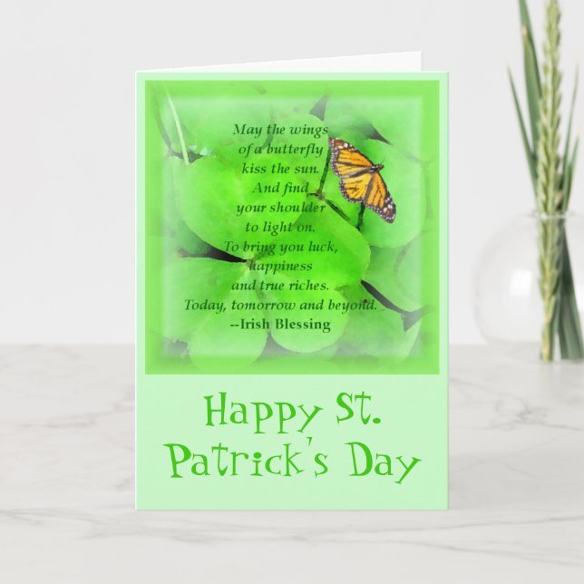 Cartão St. Patrick's Day Blessing Card (Frente)