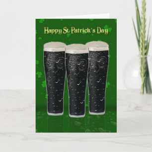 Cartão St. Patrick's Day Card With Pints of Irish Beer