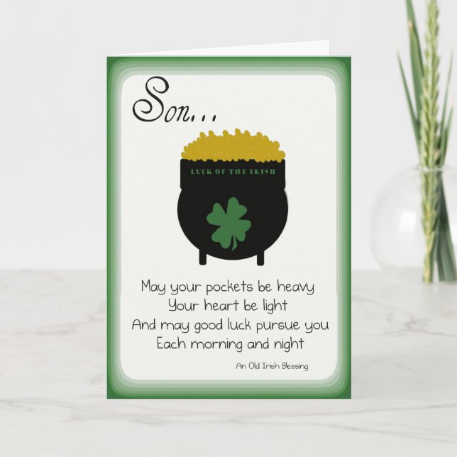Cartão St. Patrick's Day Cards for Son (Frente)