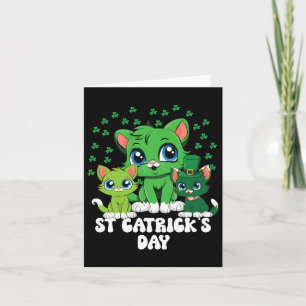 Cartão St Patricks Day Cats Pattys Green Santo
