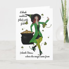 Cartão ST Patrick's Day Cauldron of Gold card