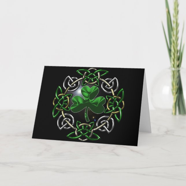 Cartão St. Patrick's Day Celtic knot design (Frente)