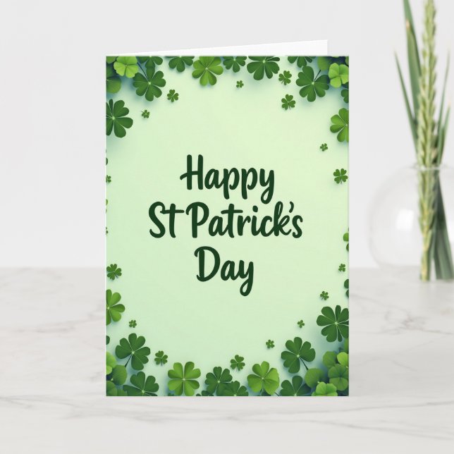 Cartão St Patricks Day Clover Card (Frente)