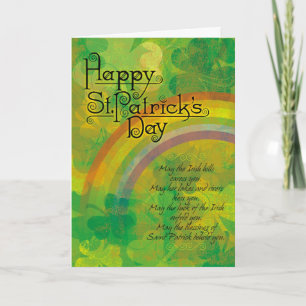 Cartão St. Patrick's Day Clover Rainbow
